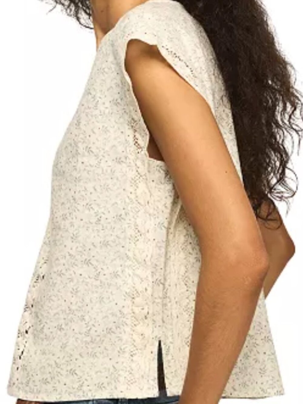Lucky Brand Women's Lace Trimmed V-Neck Top SZ: XL - Picture 10 of 13